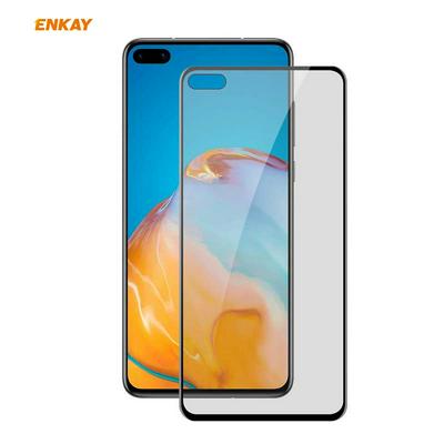 ENKAY Straw Hat Prince Anti-Peeping Series 0.26mm 9H 6D Curved Hot-bending Full-screen Cover Tempered Glass Protective Film for HUAWEI P40