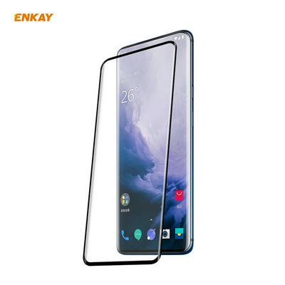 ENKAY Straw Hat Prince 0.26mm 9H 3D Curved Surface Hot Bending Full Glue Full Screen Covered Tempered Film for OnePlus 7 Pro / 7T Pro