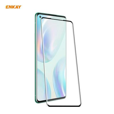 ENKAY Straw Hat Prince 0.26mm 9H 3D Curved Surface Hot Bending Full Glue Full Screen Covered Tempered Film for OnePlus 8