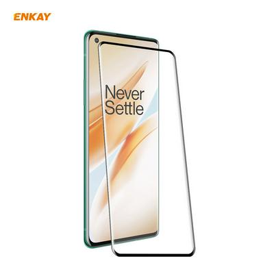 ENKAY Straw Hat Prince 0.26mm 9H 3D Curved Surface Hot Bending Full Glue Full Screen Covered Tempered Film for OnePlus 8 Pro