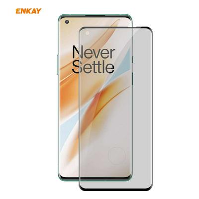 ENKAY Straw Hat Prince Anti-Peeping Series 0.26mm 9H 6D Curved Hot-bending Full-screen Cover Tempered Glass Protective Film for Oneplus 8 Pro
