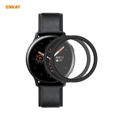 2PCS ENKAY Hat-Prince Smart Watch 3D Curved Soft PC Edge + PMMA Full Screen Cover HD Screen Protector for Samsung Galaxy Active 2 44mm