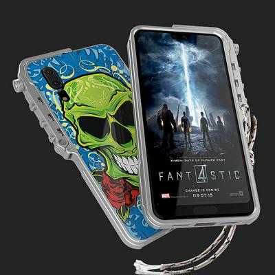 Colored Painting Mechanical Arm Detachable Metal Aluminium Back Cover Case forHuawei P20 Pro 