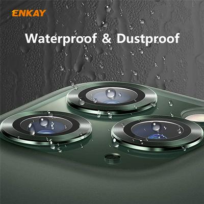 3PCS ENKAY Full Screen Coverage Rear Camera Lens Scratch Resistant Aluminum Alloy Tempered Glass Film with Lens Ring for iPhone 11 Pro(5.8)/iPhone 11 Pro Max