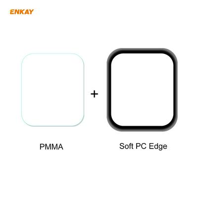 10PCS ENKAY Hat-Prince Smart Watch 3D Curved PC Soft Edge + PMMA Full Screen Cover HD Screen Protector for Apple Watch Series 6/5/4/SE 44mm