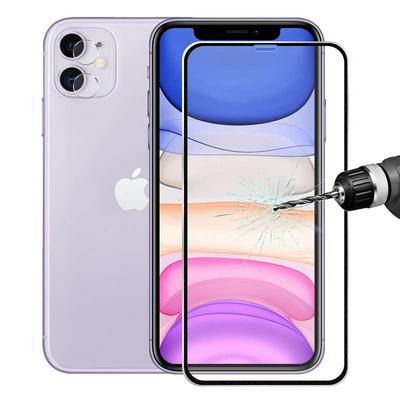 Straw Hat Prince 2 in 1 0.2mm 9H 3D Curved Titanium Alloy Edge Full Screen Covered Tempered Glass Protective Film + 0.2mm 9H 2.15D Arc Edge Tempered Glass Camera Lens Protective Film for iPhone 11(6.1)
