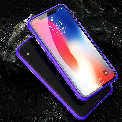 Blade Series Anti Slide Detachable Metal Bumper Frame Back Cover Case for iPhone X / XS