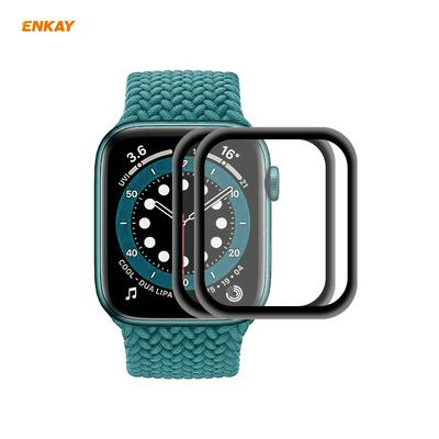 2PCS ENKAY Hat-Prince Smart Watch 3D Curved PC Soft Edge + PMMA Full Screen Cover HD Screen Protector for Apple Watch Series 6/5/4/SE 40mm