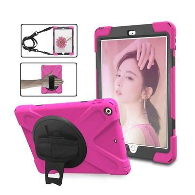 Pirate King 3 in 1 Silicone Skin + Hard PC Inner Shell Kickstand with Hand Band Strap and Detachable Shoulder Strap Back Cover Protective Case for iPad Air / 5