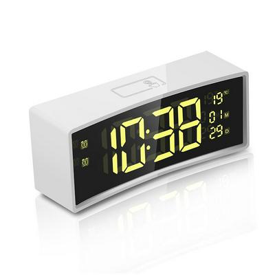 3D Curved Surface Screen Smart Mirror Electronic Clock Bedside Digital LED Display Alarm  