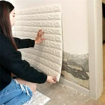 3D Wall Stickers Self-adhesive Wall Panels Waterproof Brick-like Decals for Kid's Room, Bedroom