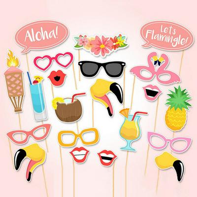 21pcs Premium Tropical Party Props Hawaii Party Decoration Supplies Photobooth Backdrop Signs 