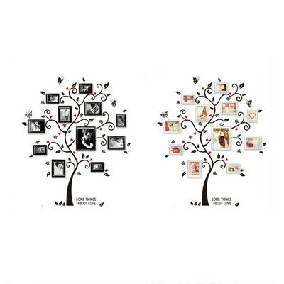 45*60cm Black 3D DIY Photo Tree PVC Wall Decals / Adhesive Family Wall Stickers Mural Art Home Decor Wall Stickers