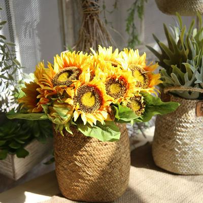 Artificial Flower Lifelike Sunflower Fake Silk Flowers for Home Decoration