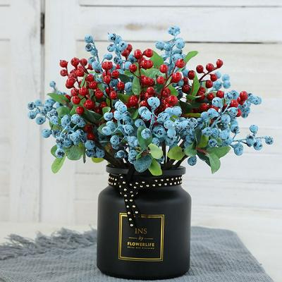 Artificial Flowers Berries Blueberry Fruit Fake Silk Flowers for Party, Wedding
