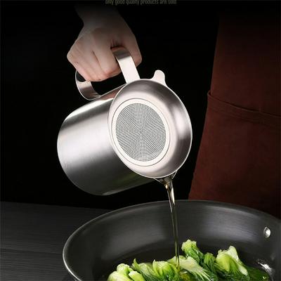 304 Stainless Steel Oil Filter Pot Household Large-capacity Filter Anti-leak Oil Pot