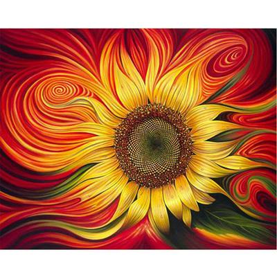 50x40cm Frameless Paint by Numbers Abstract Sunflower Acrylic Painting Kit for Home Decoration