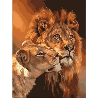40x50cm Lion Frameless Digital Abstract Numbered Diy Coloring Painting Wall Art Picture 