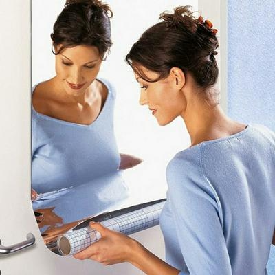 Self-adhesive Mirror Sticker Reflective Vinyl Decal Film Sheet for Bathroom
