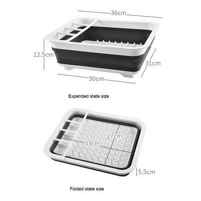Multifunctional Foldable Tableware Storage Drain Dish Rack for Kitchen