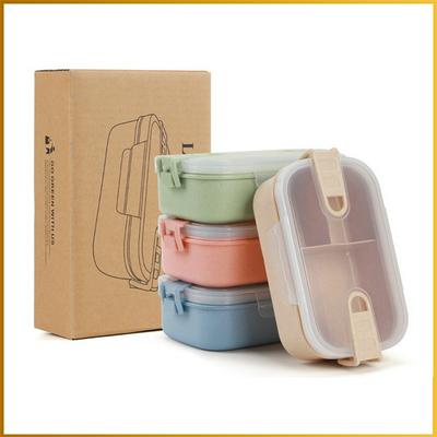 Wheat Straw Bento Box Microwave Oven Sealed Double Buckle Fresh-keeping Lunch Box