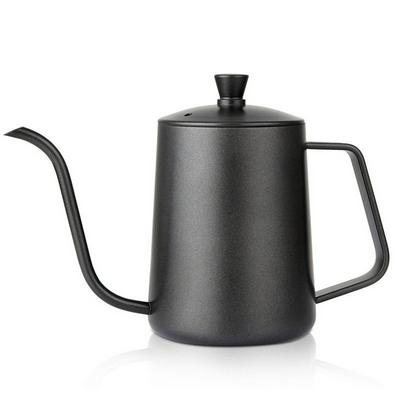 600ML New Hanging Ear Teflon Coffee Hand Pot Stainless Steel Narrow Mouth Brewing Pot with Cover 