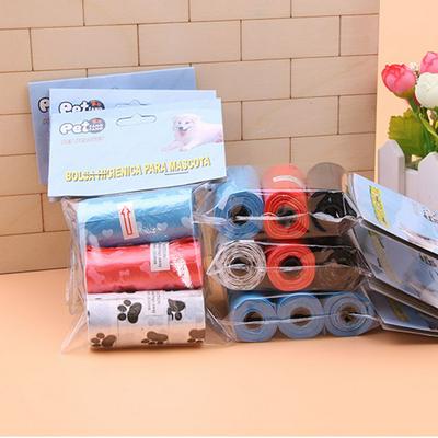 3 Rolls Printing Easy Take Dog Pet Poop Carrier Bag Biodegradable Clean-Up Bag Pet Supplies Pet Garbage Bags 
