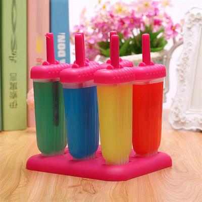 Set of 6 Strawberry DIY Easy-Release Reusable Washable Ice Cream Ice Pop Molds Popsicle Molds Set 