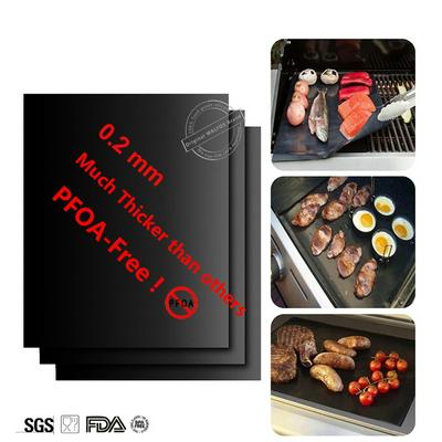 Extra Thicken 0.2mm Heat Resistant Baking Mat BBQ Grill Mat Reusable Non-stick Barbecue Grilling Mat 