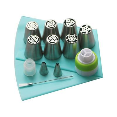 13PCS Pastry Nozzles And Cake Decoration Coupler Icing Piping Tips Sets Steel Rose Cream Bakeware Cupcake 