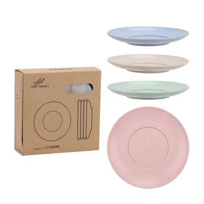 4pcs Environment-friendly Degradable Wheat Straw Plate Non-toxic Mold-proof Bone-eating Disc