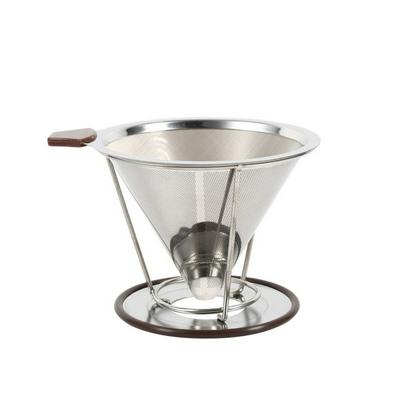 Stainless Steel Cone Coffee Filter Dripper Double Layer with Mesh Filter Holder Infuse Home Kitchen Coffee Making  