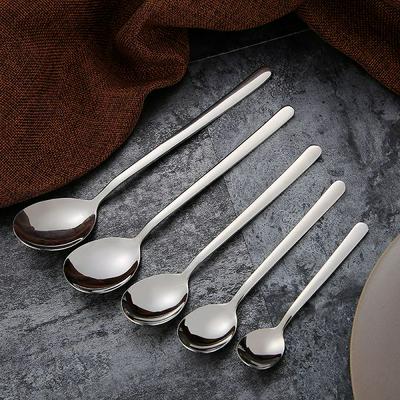 Smooth Shiny Mixing Spoons 304 Stainless Steel Spoons with Long Handle