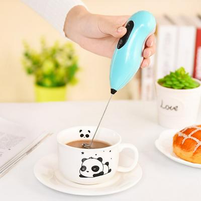 Electric Hand-held Battery Running Coffee Blowing Agent and Foam with Steel Whisk for Cappuccino Lattee
