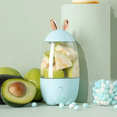Exprimidor eléctrico portátil exprimidor de hogar taza batidora de frutas con carga USB, minilicuadora para batidos, exprimidor para exteriores con forma de conejo