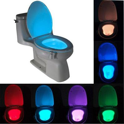 Smart Bathroom Toilet Night LED Auto-sensing System Light Motion Activation for Seat Sensor Toilet ABS Light 8 Color Light in Turn