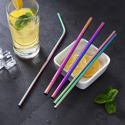 5pcs/set Colorful 304 Stainless Steel Drinking Straws for Cold Beverage