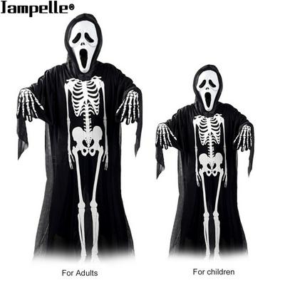 Skeleton Costume Spooky Skelebones Cosplay Clothes for Halloween, Masquerade