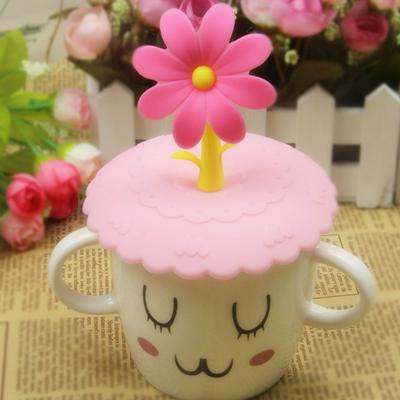 A1151 Cartoon Dust Cup Lid Silicone Cup Cover Leakproof Cup Cover 