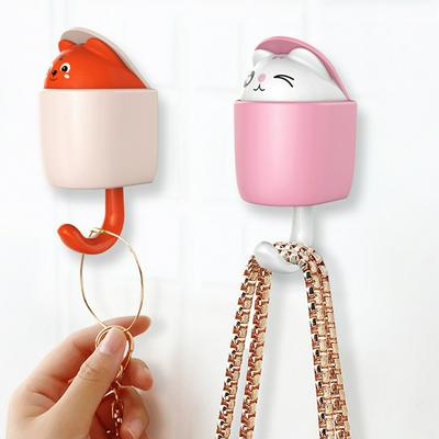 Cute Animal Wall Hooks Self-adhesive Coat Hang Hooks with Aroma Diffusing 