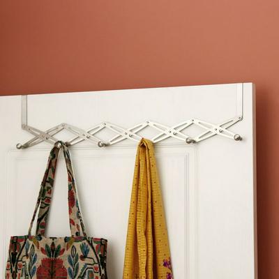 Telescopic Flexible Back Door Hanger Clothes Bathroom Kitchen Organizer Hanger Hooks Storage Rack