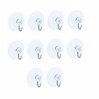 10pcs Suction Cup Hooks Vacuum PVC Wall Hooks for Bedroom, Bathroom, Kitchen