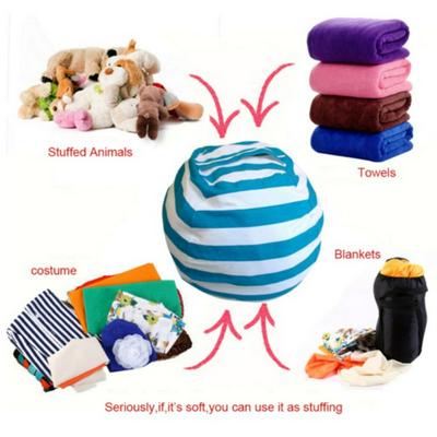 Creative Modern Soft Plush Large Capacity Spherical Clothes Animal Toys Storage Bean Bags Organizer with Handle Zipper