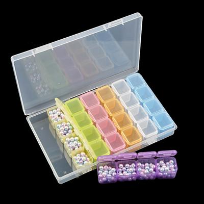 Compartment Transparent Medicine Box Jewelry Packaging Plastic Removable Box Nail Art Tool Storage Case Organizer 28 Grids Container Adjustable 