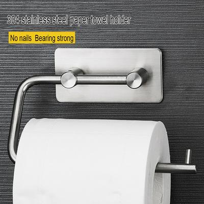 304 Strong Non-marking Adhesive Drill-free Stainless Steel Roll Paper Towel Holder