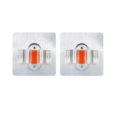 2Pcs Adhesive Wall Mounted Mop Hooks Broom Hanger Bathroom Kitchen Hanging Tools Organizer Broomstick Mop Hanger 