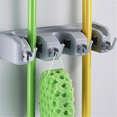 Multi-Function Wall Storage Mounted Brush Mop Broom Organizer Storage Hanger Rack for Cleaning Tools 