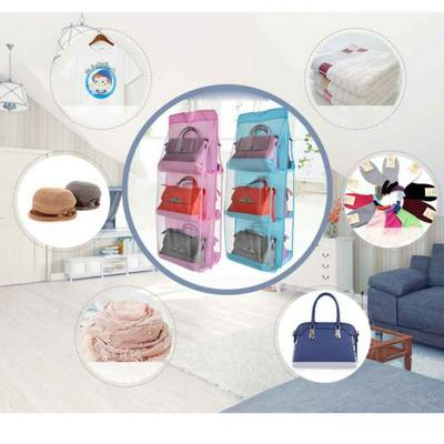 35x32x83cm M Size 6 Pockets PVC Oxford Perspective Multi-functional Dust-proof Closet Bedroom Hanging Storage Bags Organizer 