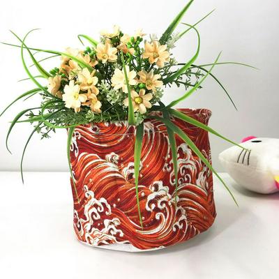 ZM011 21x16cm Printed Zakka Style Linen Cotton Waterproof Washable Desktop Sundries Cabinet Clothes Cosmetic Makeup Beauty Organizer Storage Bucket 