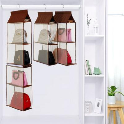 15.5x40x133.5cm Detachable 4 Layers Non-Woven + Mesh Dust-Proof Organizer Hanging Storage Bag for Underwear Clothes Shoes Bags 
